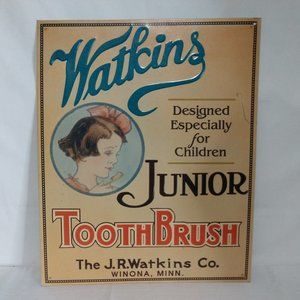 J.R Watkins Co. Toothbrush Sign Advertisement Poster 4099 Vintage Decor
